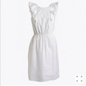 J Crew White Ruffle Dress